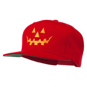 Halloween Pumpkin Face Embroidered Snapback Cap