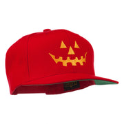 Halloween Pumpkin Face Embroidered Snapback Cap