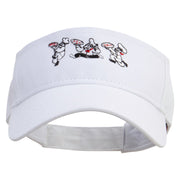 Pizza Man Embroidered Cotton Twill Sun Visor - White OSFM