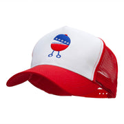 Quirky Patriotic Grill Embroidered PET Spun Mesh Cap