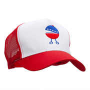 Quirky Patriotic Grill Embroidered PET Spun Mesh Cap