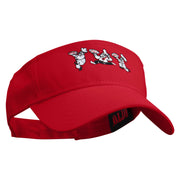 Pizza Man Embroidered Cotton Twill Sun Visor - Red OSFM