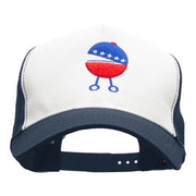 Quirky Patriotic Grill Embroidered PET Spun Mesh Cap