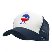 Quirky Patriotic Grill Embroidered PET Spun Mesh Cap