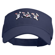 Pizza Man Embroidered Cotton Twill Sun Visor - Navy OSFM