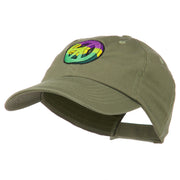 Peace Embroidered Pigment Dyed Cotton Cap