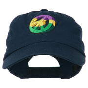 Peace Embroidered Pigment Dyed Cotton Cap