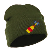 New Year Champagne Bottle Embroidered Beanie