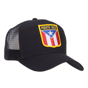 Puerto Rico Flag Shield Patched Mesh Cap