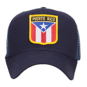 Puerto Rico Flag Shield Patched Mesh Cap