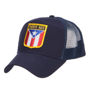 Puerto Rico Flag Shield Patched Mesh Cap