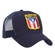 Puerto Rico Flag Shield Patched Mesh Cap