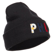 Philippines Embroidered Long Beanie