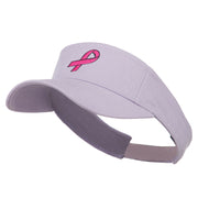 Hot Pink Ribbon Breast Cancer Embroidered Visor