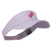 Hot Pink Ribbon Breast Cancer Embroidered Visor