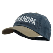 Wording of Grandpa Embroidered Washed Two Tone Cap