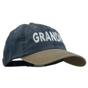 Wording of Grandpa Embroidered Washed Two Tone Cap