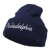 City of Philadelphia Embroidered Long Beanie