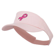 Hot Pink Ribbon Breast Cancer Embroidered Visor