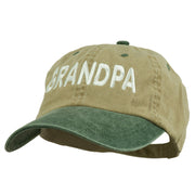 Wording of Grandpa Embroidered Washed Two Tone Cap