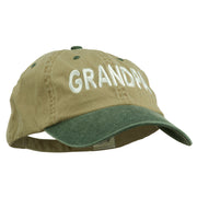 Wording of Grandpa Embroidered Washed Two Tone Cap