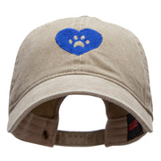 Paw Heart Logo Embroidered Cotton Twill Washed Cap