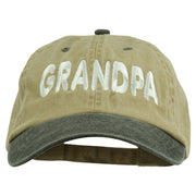 Wording of Grandpa Embroidered Washed Two Tone Cap