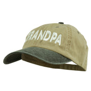 Wording of Grandpa Embroidered Washed Two Tone Cap