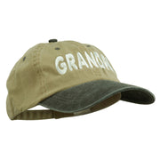 Wording of Grandpa Embroidered Washed Two Tone Cap