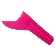 Hot Pink Ribbon Breast Cancer Embroidered Visor