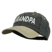 Wording of Grandpa Embroidered Washed Two Tone Cap