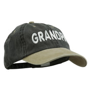 Wording of Grandpa Embroidered Washed Two Tone Cap