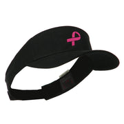 Hot Pink Ribbon Breast Cancer Embroidered Visor