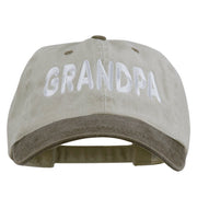 Wording of Grandpa Embroidered Washed Two Tone Cap