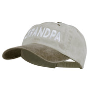 Wording of Grandpa Embroidered Washed Two Tone Cap