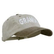 Wording of Grandpa Embroidered Washed Two Tone Cap