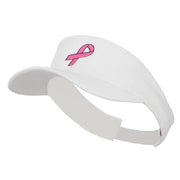 Hot Pink Ribbon Breast Cancer Embroidered Visor