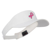 Hot Pink Ribbon Breast Cancer Embroidered Visor