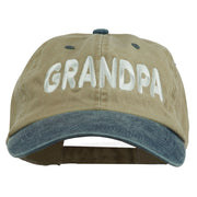 Wording of Grandpa Embroidered Washed Two Tone Cap