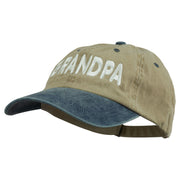 Wording of Grandpa Embroidered Washed Two Tone Cap