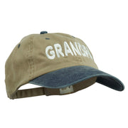 Wording of Grandpa Embroidered Washed Two Tone Cap