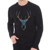 Psychedelic Deer Graphic Long Sleeve Crewneck Tee