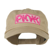 Pink with Border Background Embroidered Cap