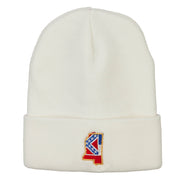 Mississippi State Flag Map Embroidered Long Beanie