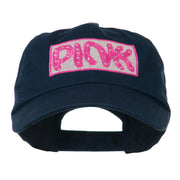 Pink with Border Background Embroidered Cap