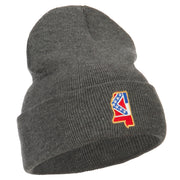 Mississippi State Flag Map Embroidered Long Beanie