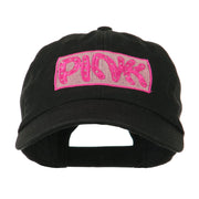 Pink with Border Background Embroidered Cap