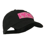 Pink with Border Background Embroidered Cap