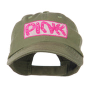 Pink with Border Background Embroidered Cap