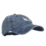 Persian Cat Embroidered Washed Cotton Twill Cap